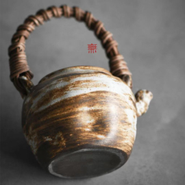 せいかつ Nippon Toki Handmade Tea Pot Tedzukuri To Ori Uwade no kyusu Tipotto Ushirode no kyusu White (shiro 9*7.5*11.5cm 150ml)