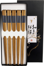 Eetstokjes bamboe gelakte Japanse patronen