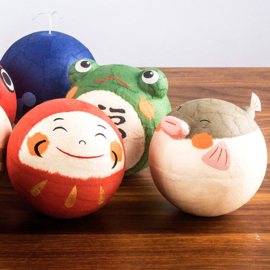 せいかつ Japanese Kyoto Ryukodo Washi Tumbler Roly-poly Bell Ornament Dharma