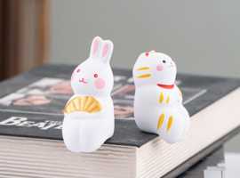 せいかつ Ceramic Ornament White Cat Shiro 3*3*6cm