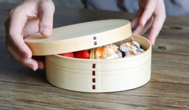 せいかつ Nippon Oval light color Wooden Bento Box single layer 800ml