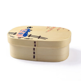せいかつ Nippon Oval kimono girl Wooden Bento Box single layer 800ml