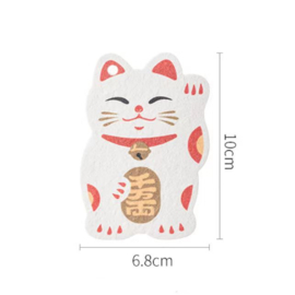 せいかつ Nippon Wood Pulp Cotton Dish Sponge (Lucky Cat)