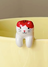 せいかつ Hangable Ceramic Coffee Spoon Aka Neko (Red Cat 11*2*3cm)