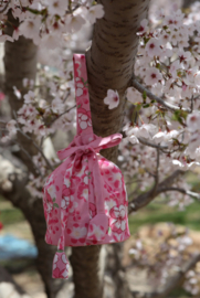 せいかつ Japanese Kimono Handbag Pink Sakura