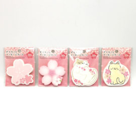 せいかつ Sakura & Cat Note Card DIY Shaped Gift Message Card 30pcs 8*8 cm