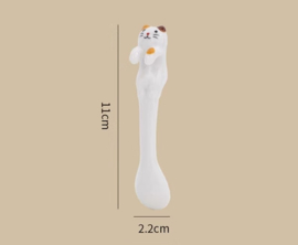 せいかつ Hangable Ceramic Coffee Spoon Shiro Neko (White Cat No.2 11*2*3cm)