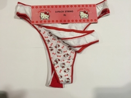 Hello Kitty String Wit Rood S