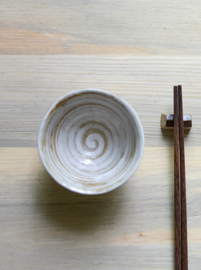 せいかつ Nippon Toki Handmade Rice / Ramen bowl Tedzukuri White (shiro 11.5*6.2cm)