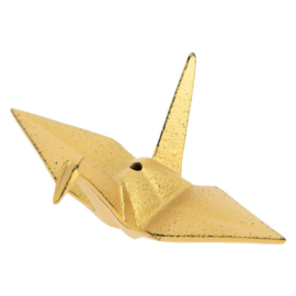 Cast Iron Incense Holder, Iwachu, Orizuru, Golden