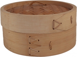 Bamboo steam basket with lidØ15 cm