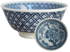 Bowl Japanese garden flowers & Bonsai 15 x 8cm