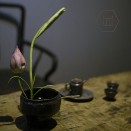 せいかつ Nippon Toki Handmade Flower Vase Tedzukuri Black (kuro 11*14.5 850ml)