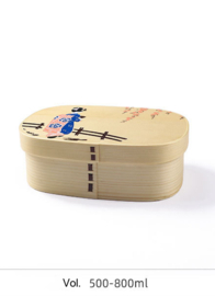 せいかつ Nippon Oval kimono girl Wooden Bento Box single layer 800ml