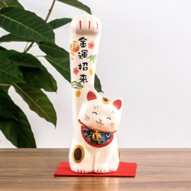 Kyoto paper mâché Washi Long-handed Lucky Cat Ornament  Golden Fortune Medium 18cm