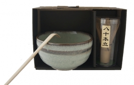 Matcha set wit groen Jade Ø13 x H7 cm