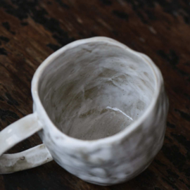 せいかつ Nippon Toki Handmade Coffee/Milk Cup Tedzukuri Kohimiruku Kappu White (shiro 201-300ml)