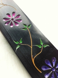 Zeepsteen ski met bloemenmotieven 26x4cm