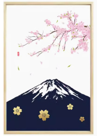 せいかつ Japanese Famous Wall Art 33*43 cm Fuji Sakura