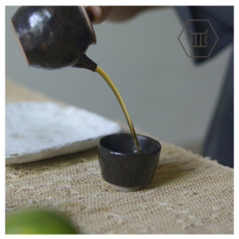 せいかつ Nippon Toki Handmade Teacup/Sakecup Tedzukuri kappu Black (kuro small) 6*4.5cm 80ml
