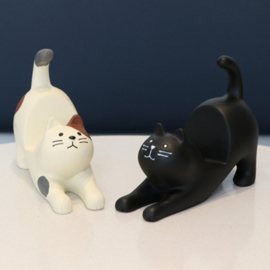 せいかつ Japanese Stretching Cat Cell Phone Holder Black 5*8.5*10.5cm