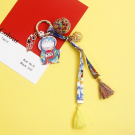 せいかつ Kimono Keychain Ao (Blue)