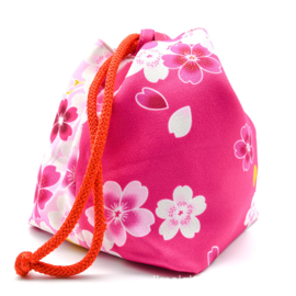 せいかつ Japanese Kimono Handbag Rose Red Sakura