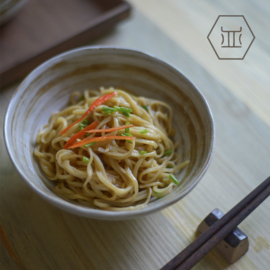 せいかつ Nippon Toki Handmade Rice / Ramen bowl Tedzukuri White (shiro 14.5*6.5cm 420ml)