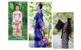せいかつ Japanese Kimono Kinchaku Handbag Red Camellia Crane