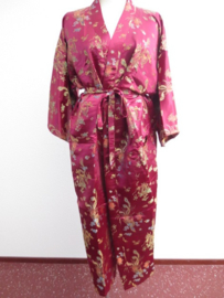 Kimono Long Dragon / Phoenix Bordeaux Red
