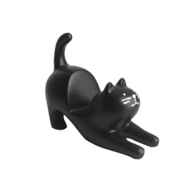 せいかつ Japanese Stretching Cat Cell Phone Holder Black 5*8.5*10.5cm