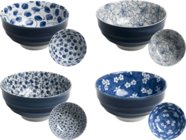 Blauwe Japanse bloemetjes Bol Ø16,5 cm | H8 cm E5