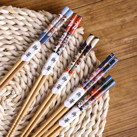 せいかつ Nippon Bamboo Chopsticks with Lucky Cat D