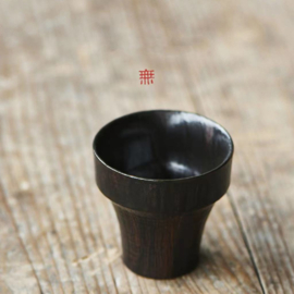 せいかつ Nippon Toki Handmade Teacup Hana Tedzukuri Ocha kappu Black (kuro 4.8*4.8cm 40ml)