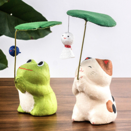 せいかつ Japanese Kyoto Ryukodo Washi Handmade Sunny-doll Frog