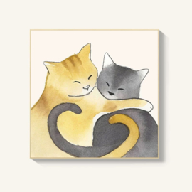 せいかつ Japanese  Wall Art Two Cats 50*50 cm