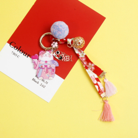 せいかつ Kimono Keychain Aka (Red)
