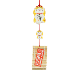Furin Ceramic Bell Maneki Neko Chatora