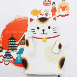 せいかつ Japanese DIY Gift Message Card Lucky Cat