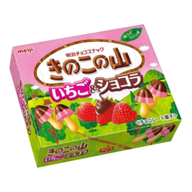 Meiji Kinoko No Yama Strawberry And Chocolate Biscuit 36g