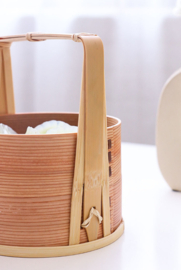せいかつ New Oriental Carrying Basket Double Layers Bento Box (light color/small) 1300ml