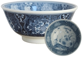 Bowl Japanese garden flowers & leaves 15 x 8cm