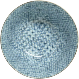 Japanse blauwe stoffen patroon  Ø15,5 x H7,8 cm