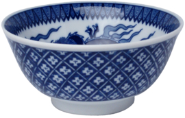 4 Blue bowls assorted