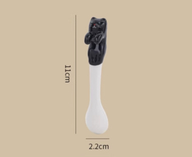 せいかつ Hangable Ceramic Coffee Spoon Kuro Neko (Black Cat 11*2*3cm)