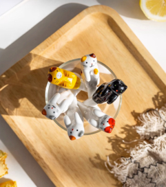 せいかつ Hangable Ceramic Coffee Spoon Shiro Neko (White Cat 11*2*3cm)