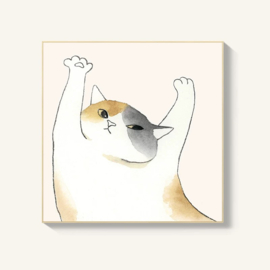 せいかつ Japanese  Wall Art Cat 50*50 cm