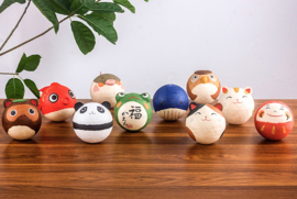 せいかつ Japanese Kyoto Ryukodo Washi Tumbler Roly-poly Bell Ornament Dharma