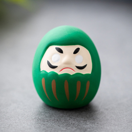 せいかつ Nippon Dharma Ornament Green (Midori 4*4*4.5cm)