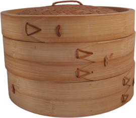 Bamboo steam basket two baskets with lid Ø25 cm